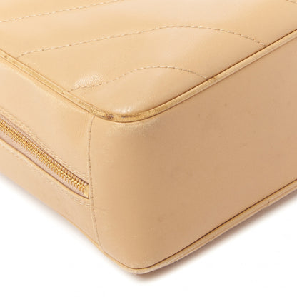 Chanel Lambskin Chevron Quilted Camera Case Beige 5 of 11