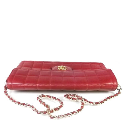 Chanel Lambskin East West Chocolate Bar Flap Red 4 of 9