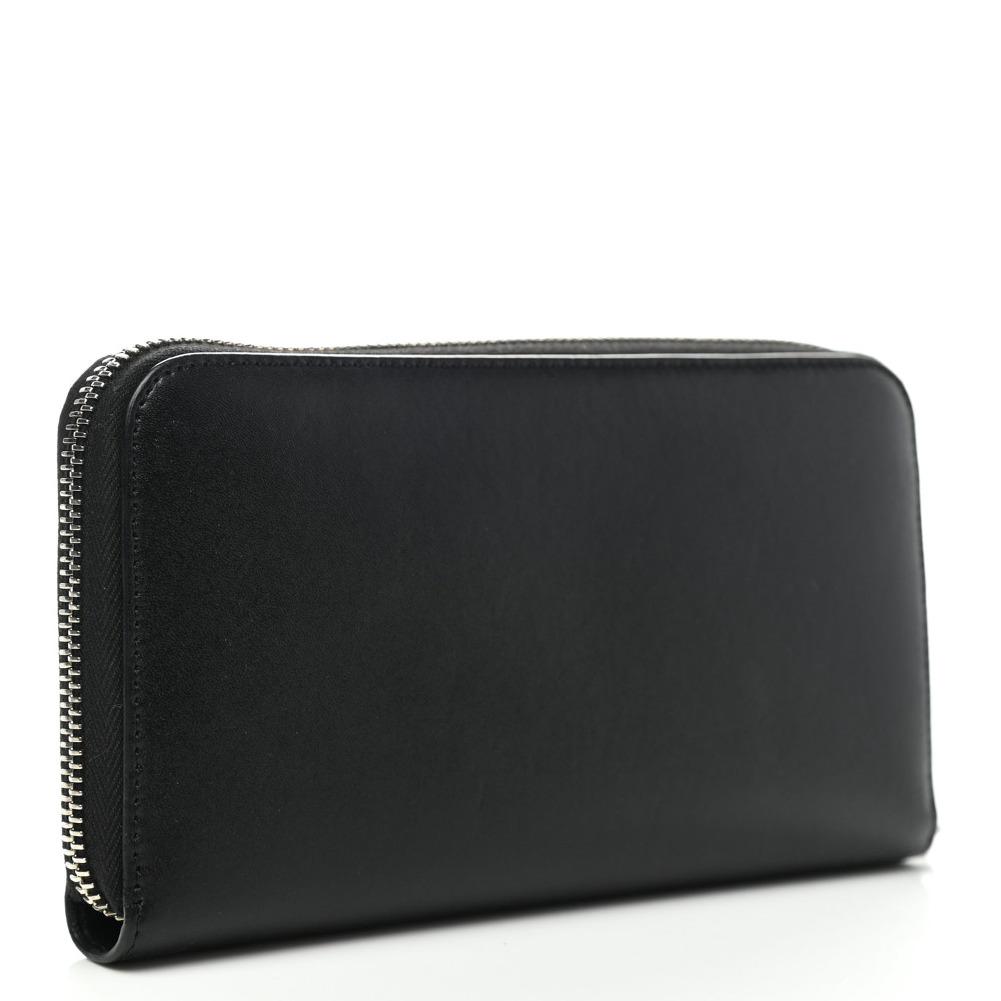 Calfskin Star Pandora Zip Around Wallet Black Red