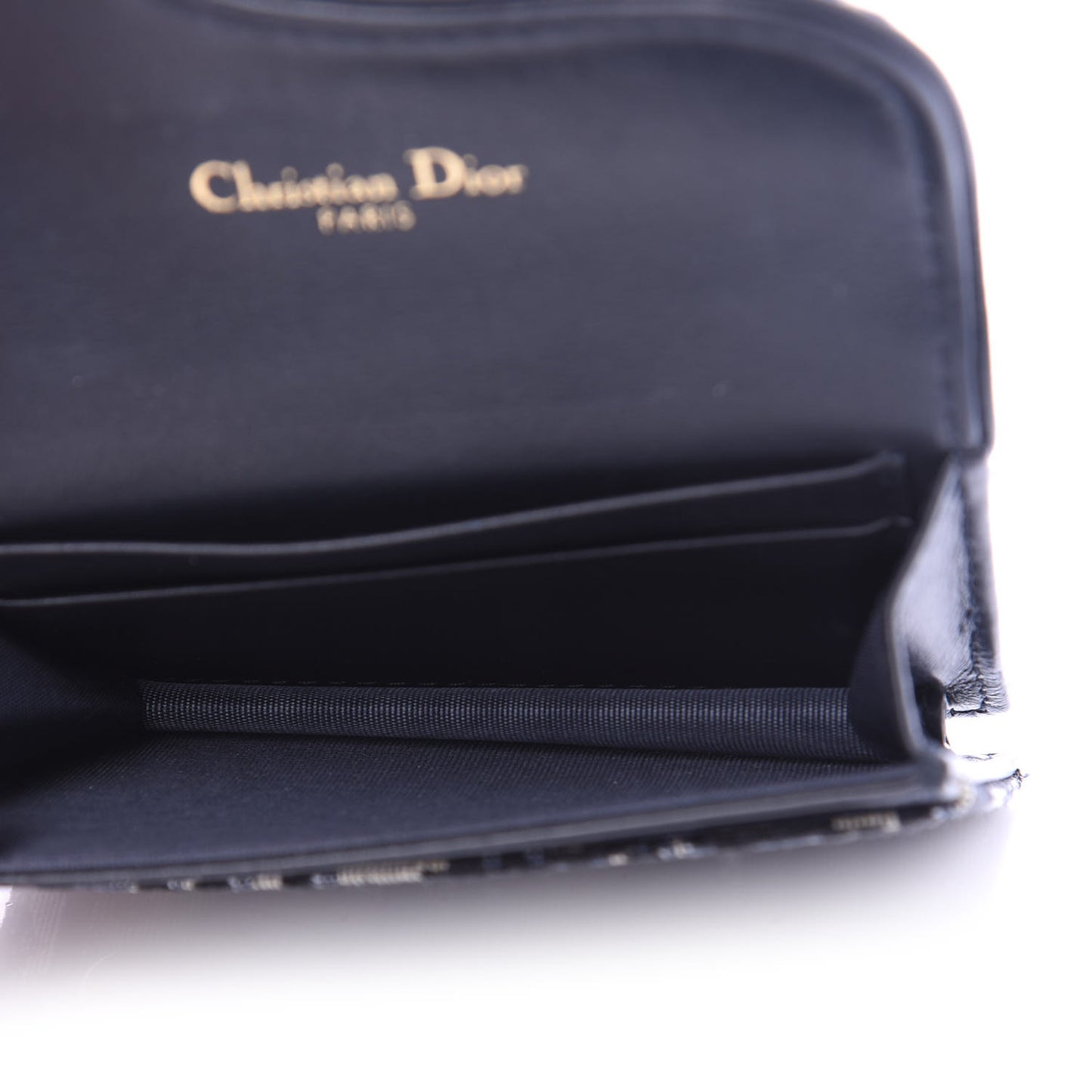 Oblique Saddle Card Holder Blue