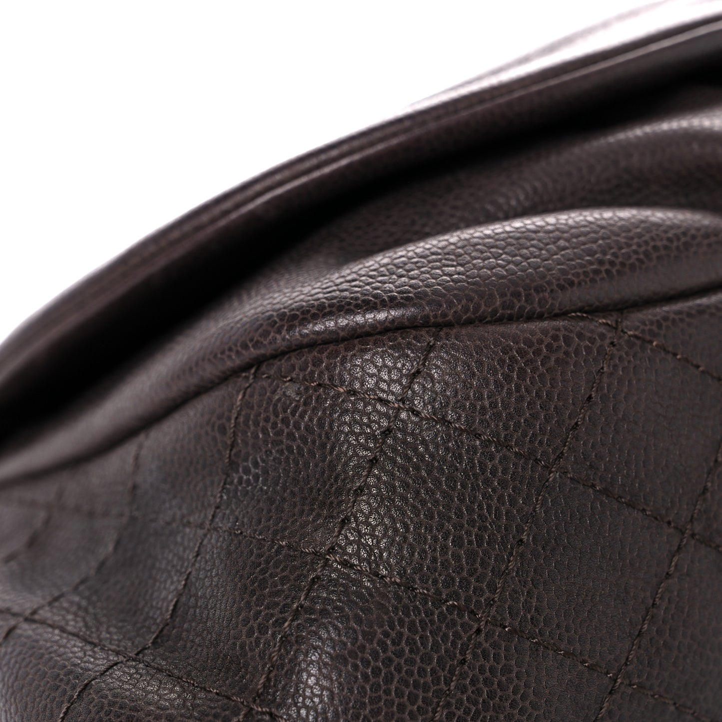 Caviar Half Moon Large Flap Dark Brown