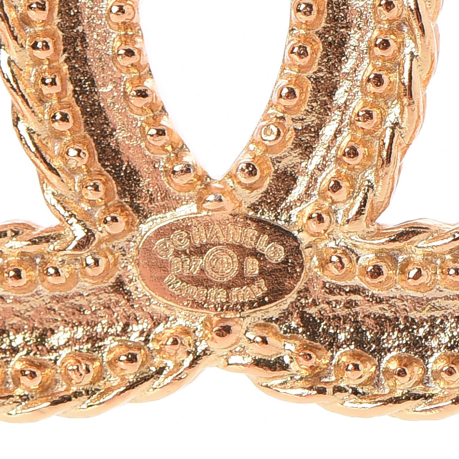 Chanel CC Drop Earrings Matte Gold 3 of 5