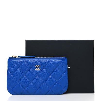 Chanel Caviar Quilted Small Cosmetic Case Blue 11 of 11