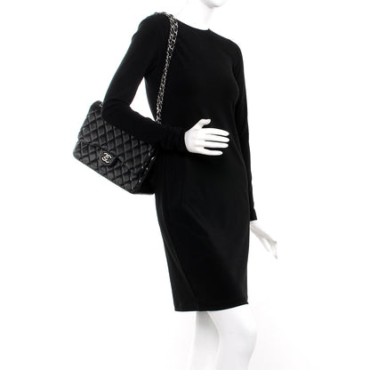 Chanel Lambskin Quilted Jumbo Double Flap Black 3 of 8