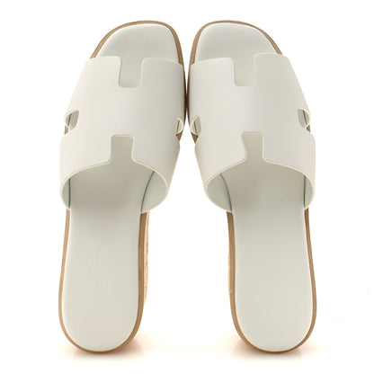 Hermes Calfskin Cork Eze 30 Sandals 39 White 2 of 10