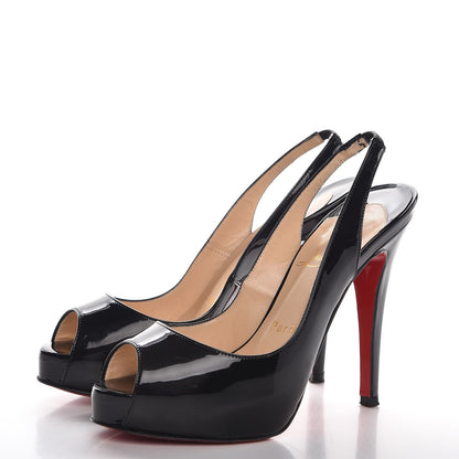 Christian Louboutin Patent No Prive 100 Pumps 35 Black 3 of 12