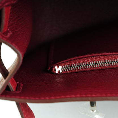 Hermes Taurillon Clemence Jypsiere 28 Marron D'Inde Rouge H 10 of 10