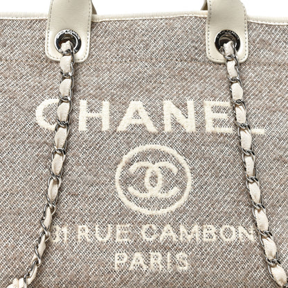 Chanel Mixed Fibers Calfskin Medium Deauville Tote Beige 8 of 10