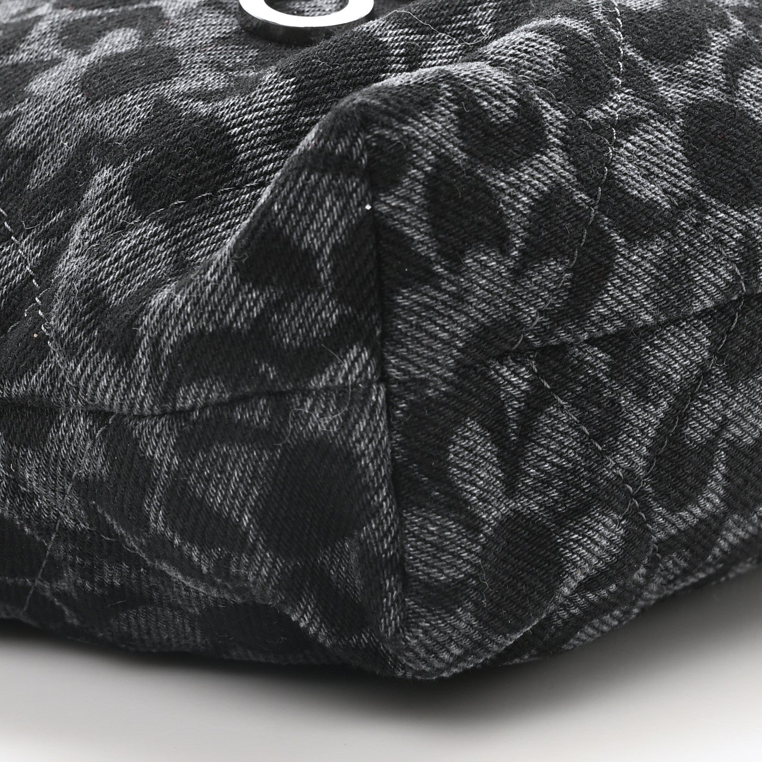 Chanel Denim Quilted Floral Print Mini Chanel 22 Black Grey 9 of 10