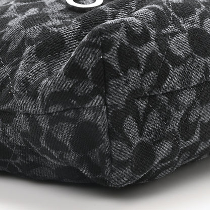 Chanel Denim Quilted Floral Print Mini Chanel 22 Black Grey 9 of 10