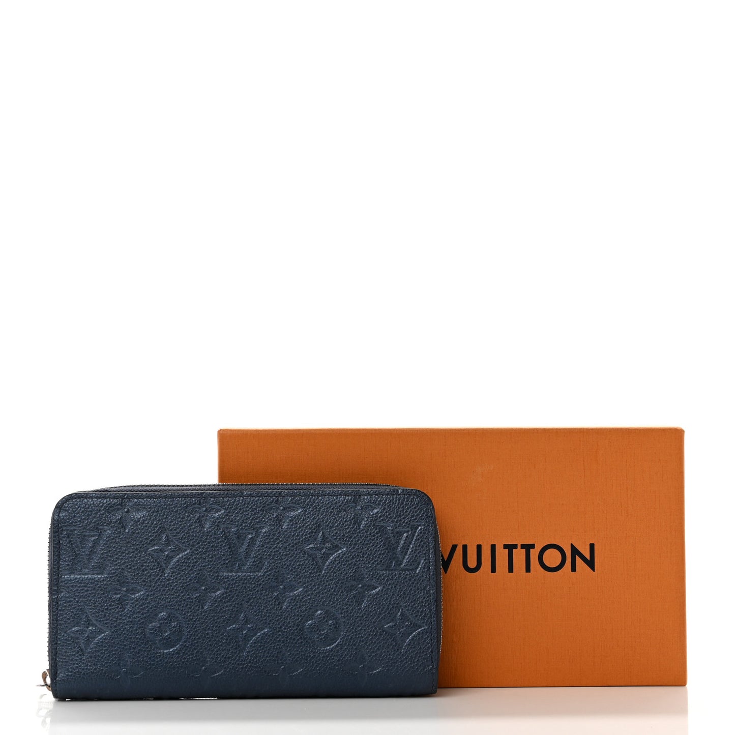 Metallic Empreinte Monogram Zippy Wallet Navy Nacre