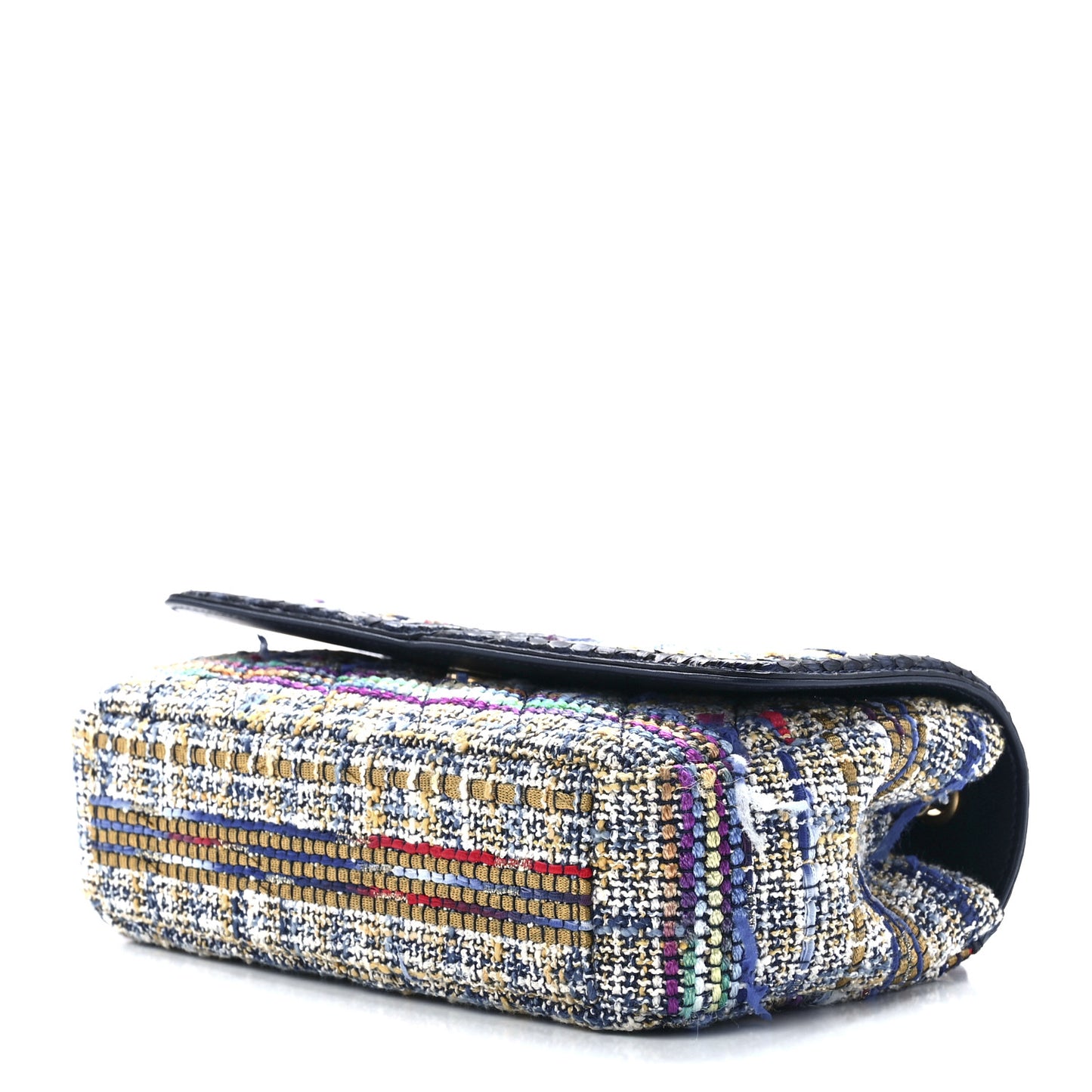 Tweed Snakeskin Quilted Small CC Filigree Flap Multicolor