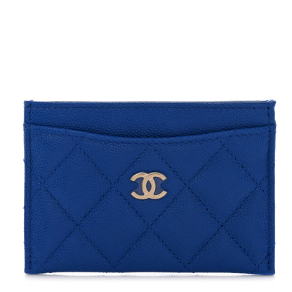 Chanel Caviar Quilted Card Holder Blue 1 of 9