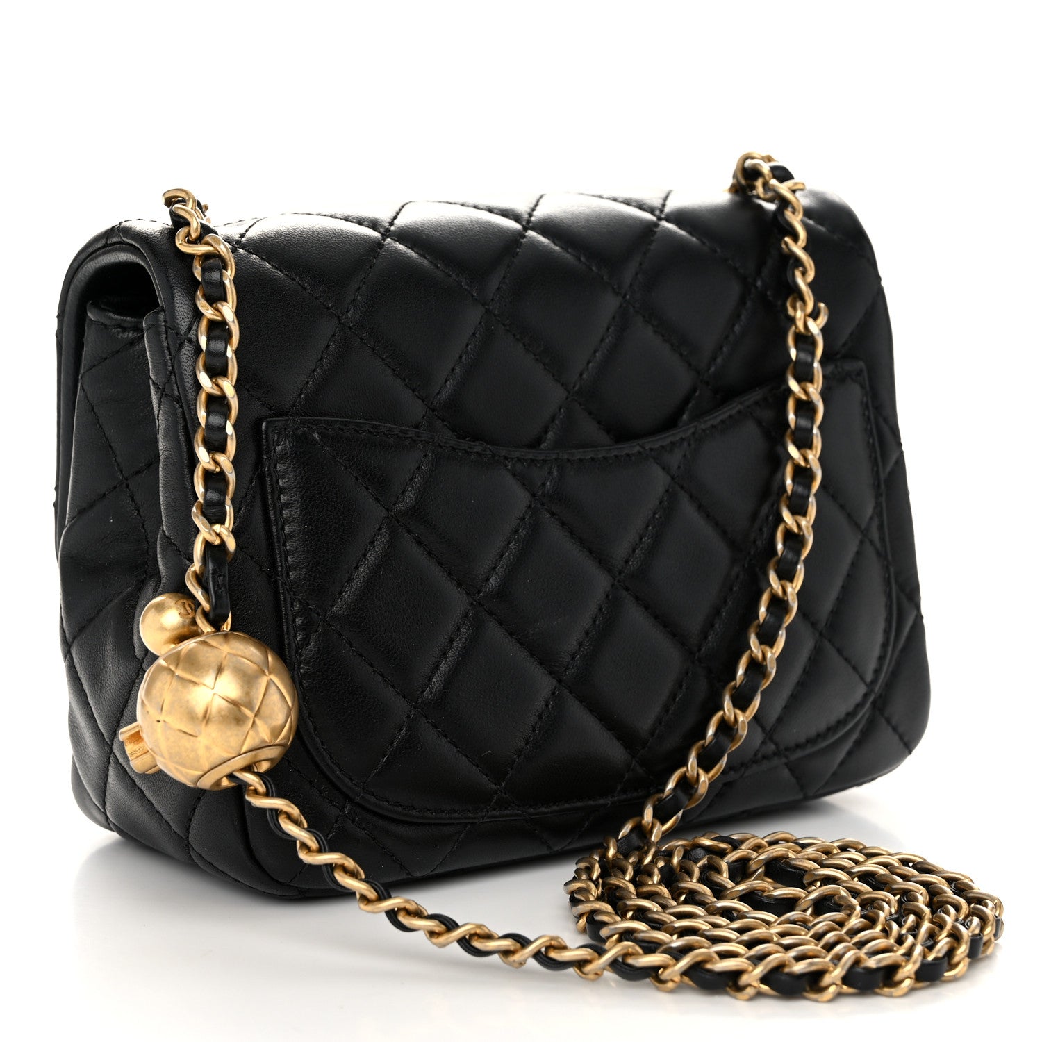 Chanel Lambskin Quilted Mini Pearl Crush Flap Black 3 of 11