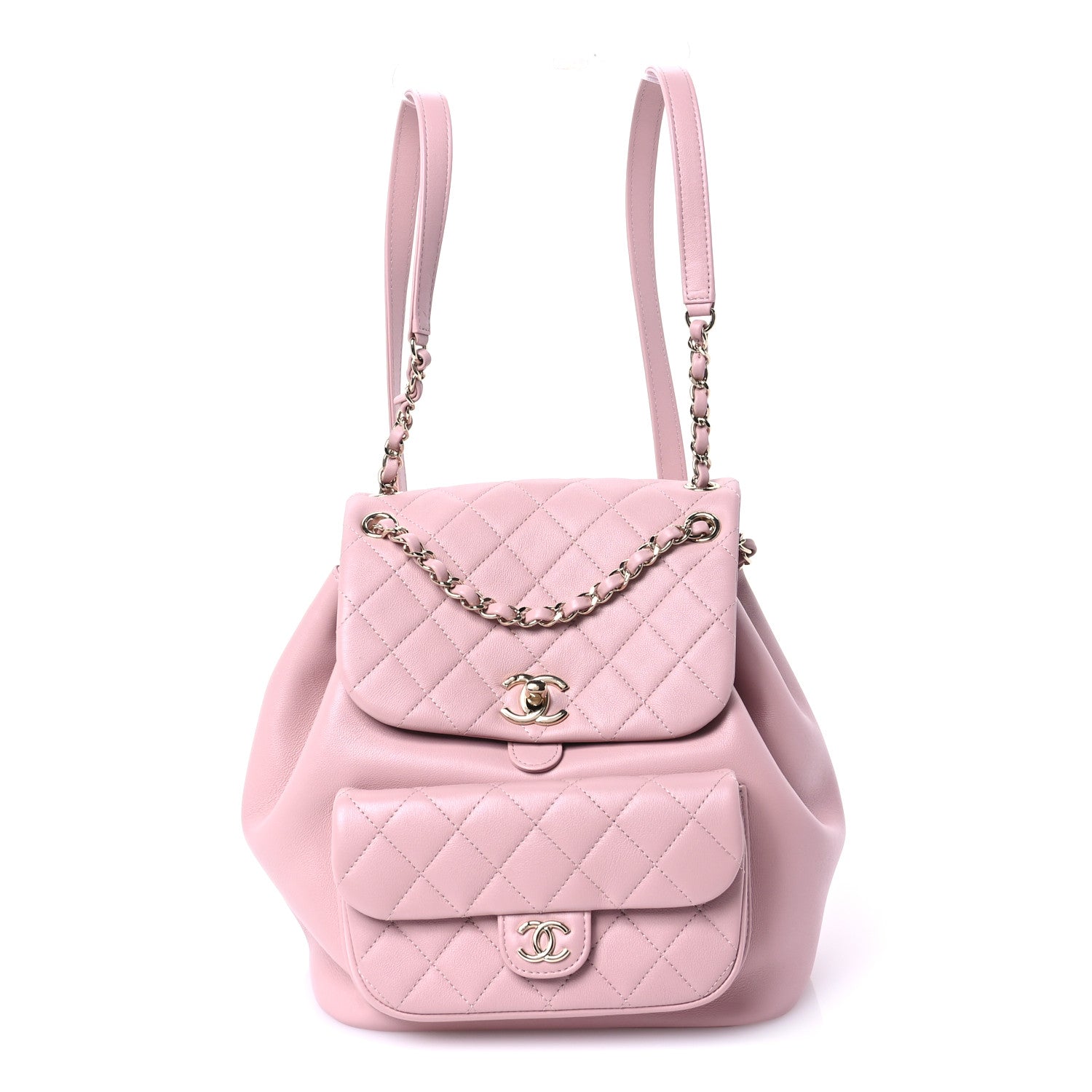 Chanel Lambskin Quilted Large Duma Drawstring Backpack Light Pink 1 of 10