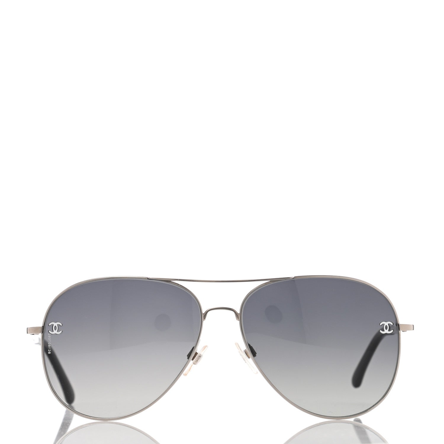 Chanel Aviator CC Sunglasses 4189-T-Q Silver 2 of 8