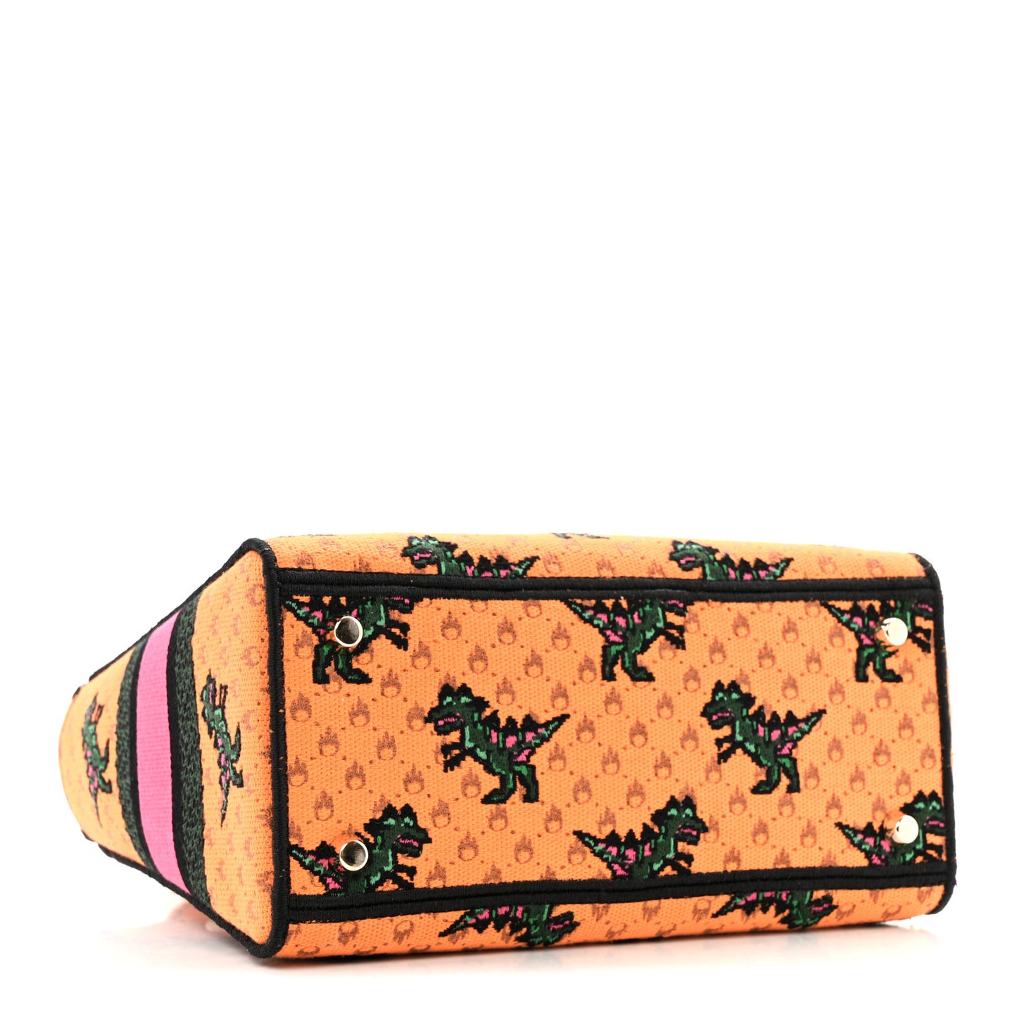 Canvas Embroidered Dino Medium Lady D-Lite Orange Multicolor
