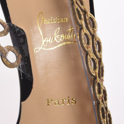 Christian Louboutin Patent PVC Malaika Half Dorsay 120 Pumps 38 Black Gold 7 of 8