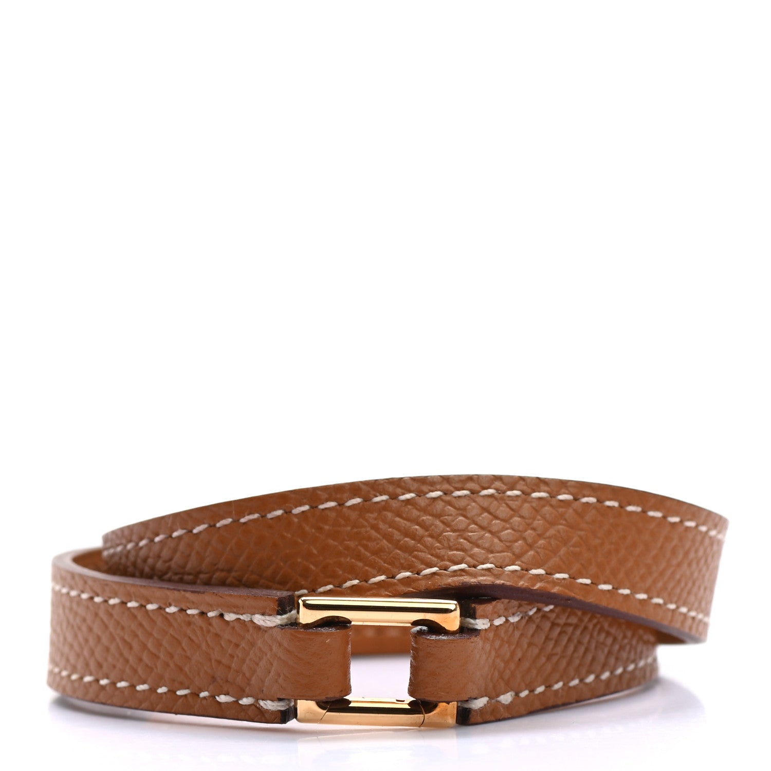 Hermes Epsom Rivale Double Tour Bracelet T3 Gold 3 of 6