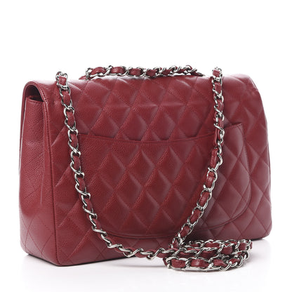 Chanel Caviar Quilted Jumbo Single Flap Red 3 of 12