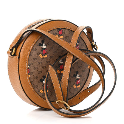 Gucci X DISNEY Mini Vintage GG Supreme Monogram Mickey Mouse Round Shoulder Bag Beige Vintage Sun Oil 3 of 10