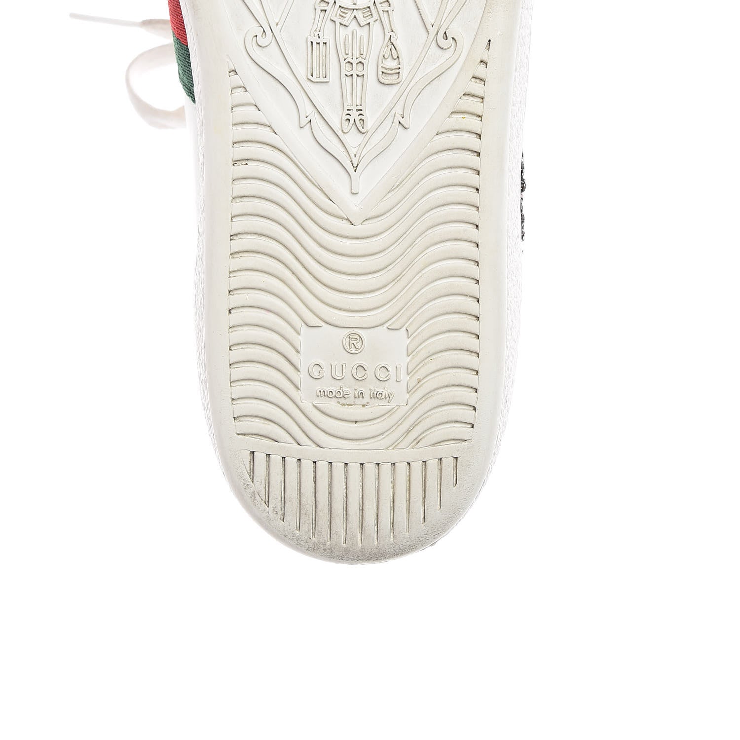Gucci Calfskin Web Studded Arrow Ace Sneakers 36.5 White 8 of 15