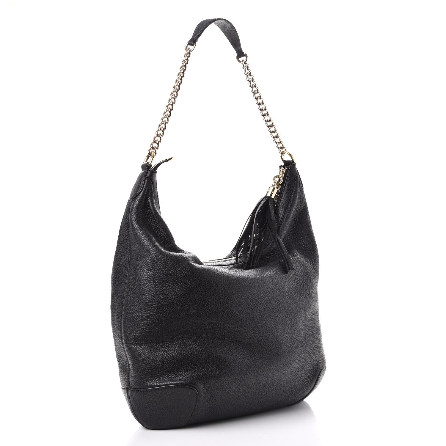 Gucci Pebbled Calfskin Medium Soho Chain Hobo Black 3 of 7