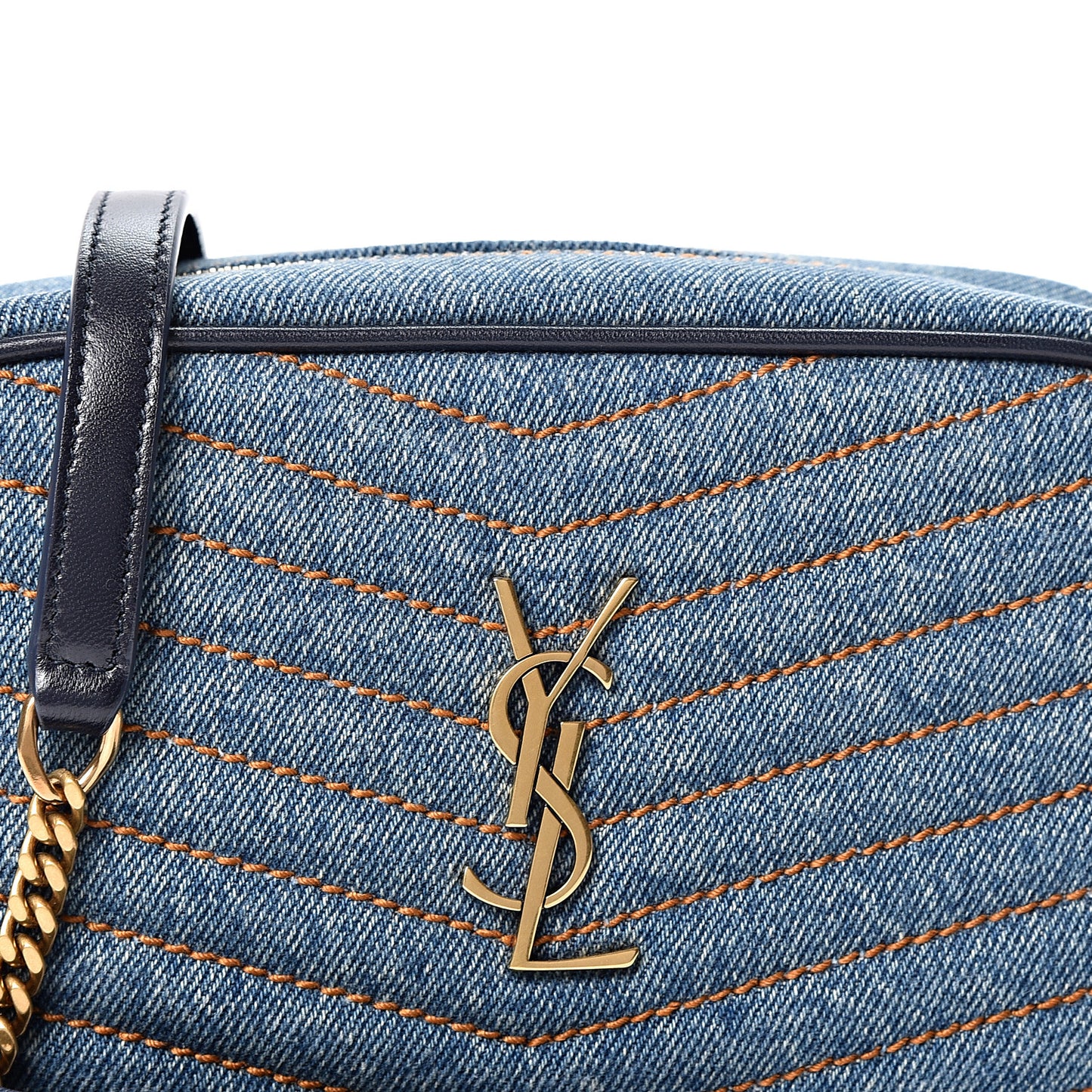 Denim Matelasse Monogram Mini Lou Camera Bag California Blue