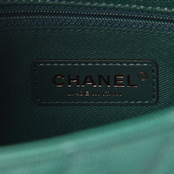 Chanel Caviar Quilted Small Coco Handle Flap Green 24 of 26