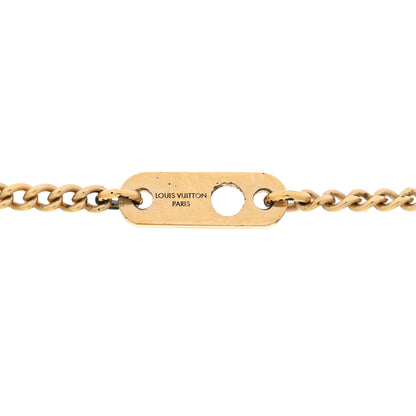 Louis Vuitton Metal Crystal LV Paris Map Necklace Gold 4 of 9