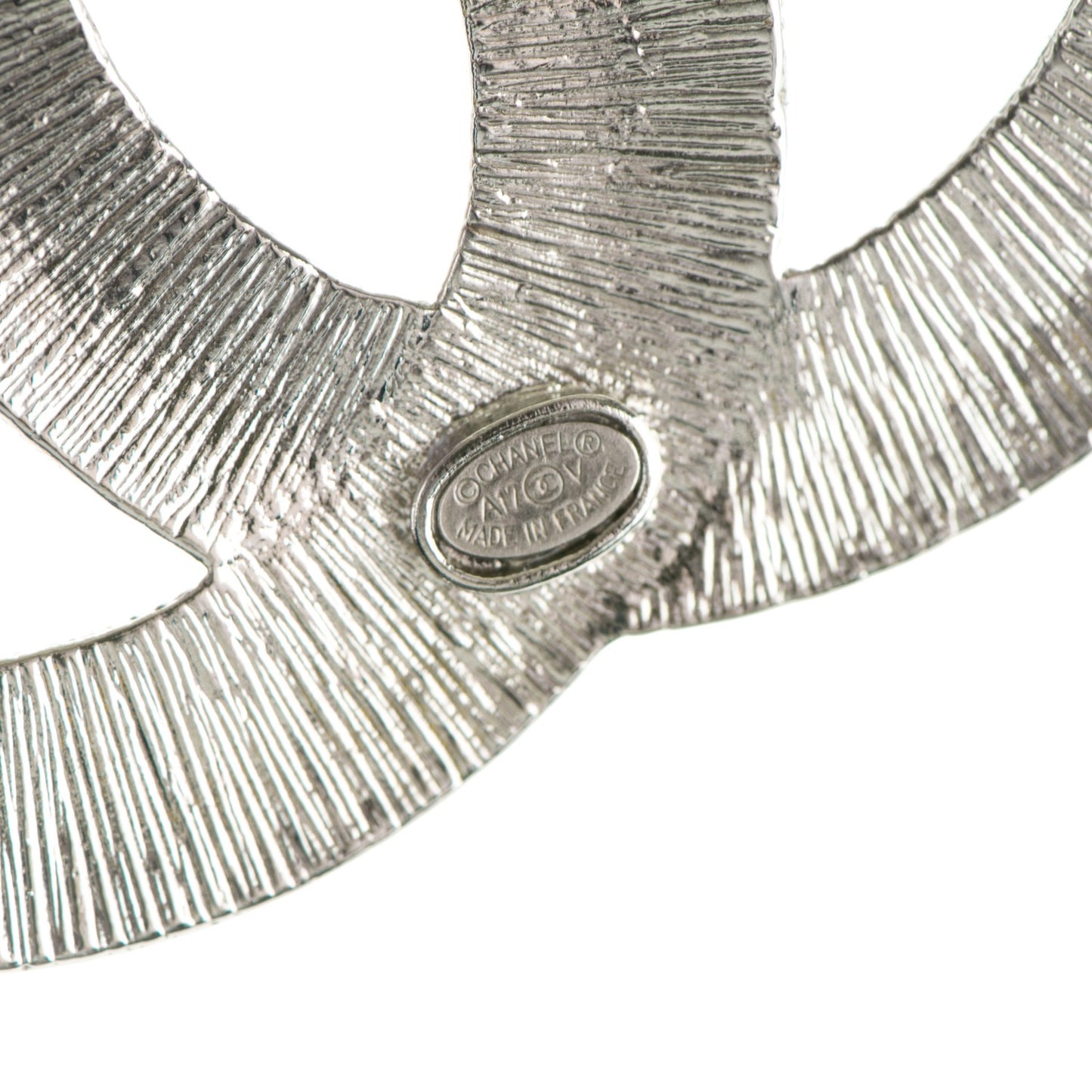 Baguette Crystal CC Brooch Silver