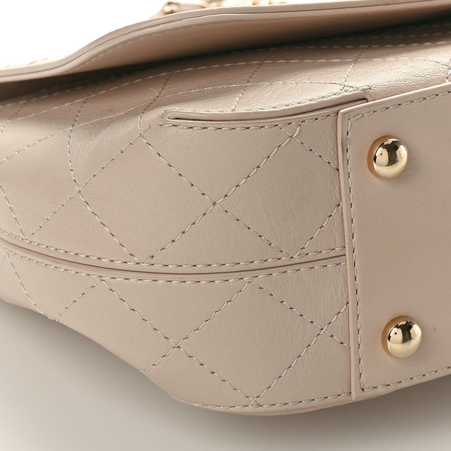 Chanel Calfskin Stitched Medium Covered CC Flap Bag Beige 9 of 11