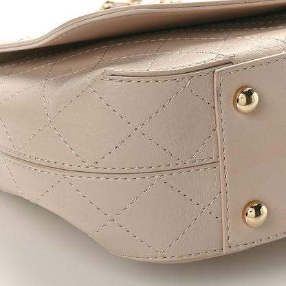 Chanel Calfskin Stitched Medium Covered CC Flap Bag Beige 9 of 11
