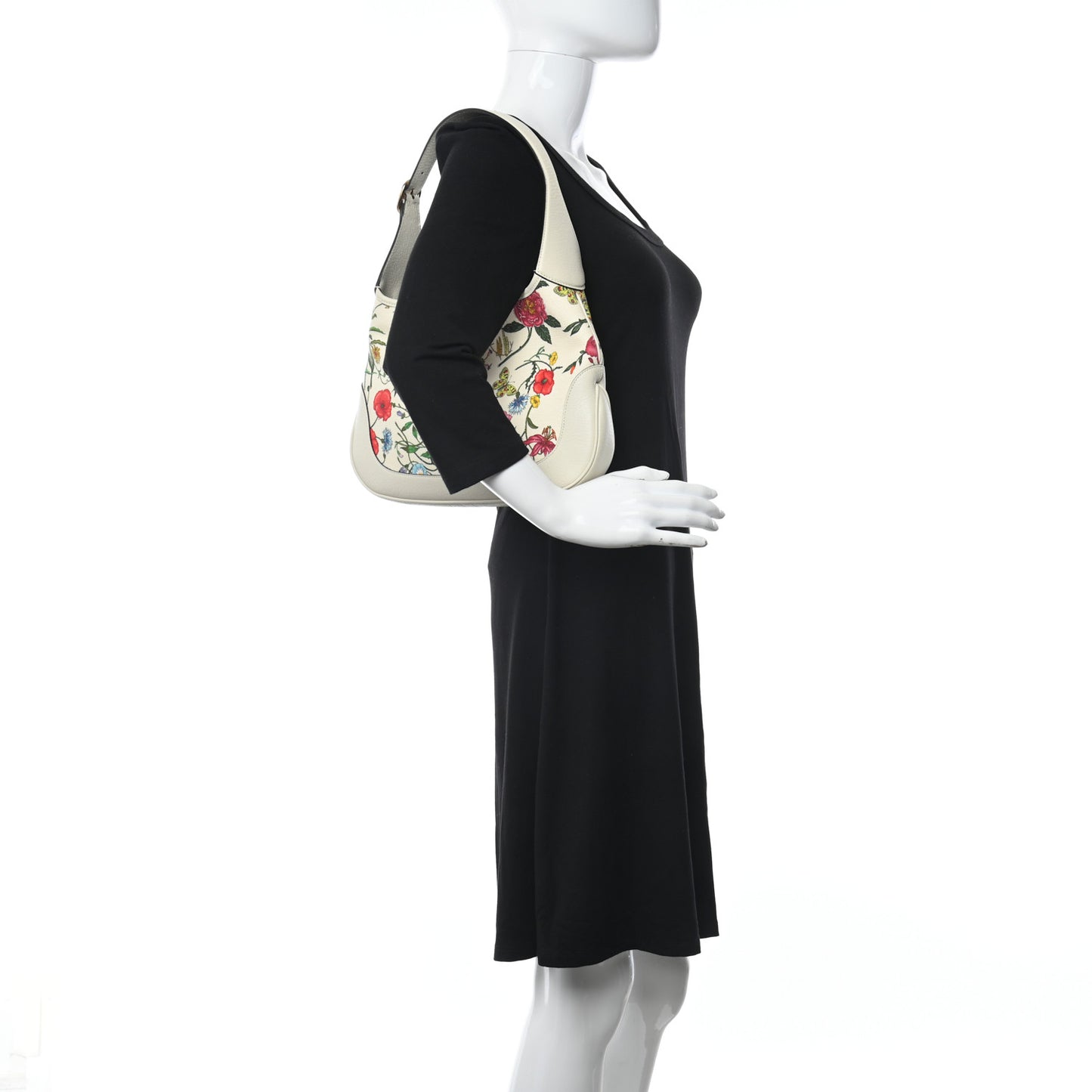 Canvas Flora Medium Jackie Hobo White