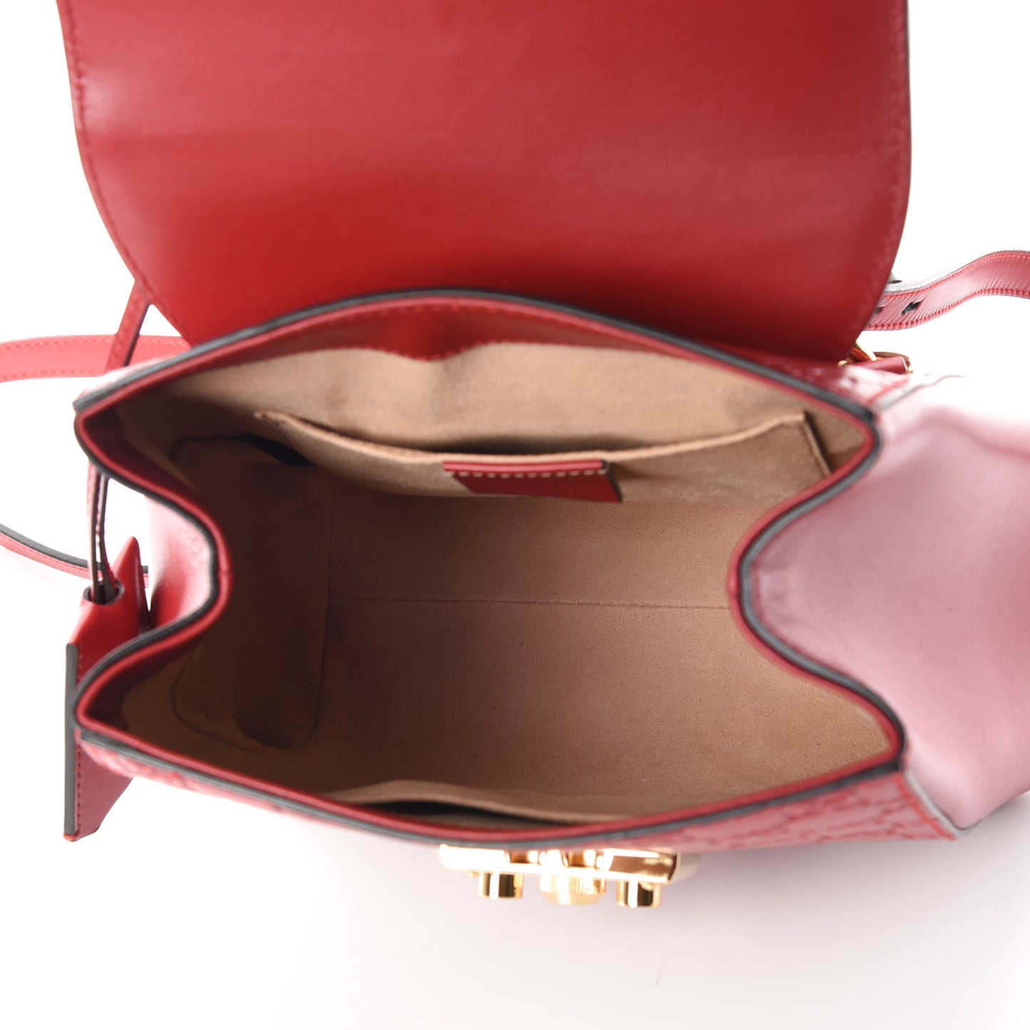 Guccissima Signature Padlock Backpack Hibiscus Red