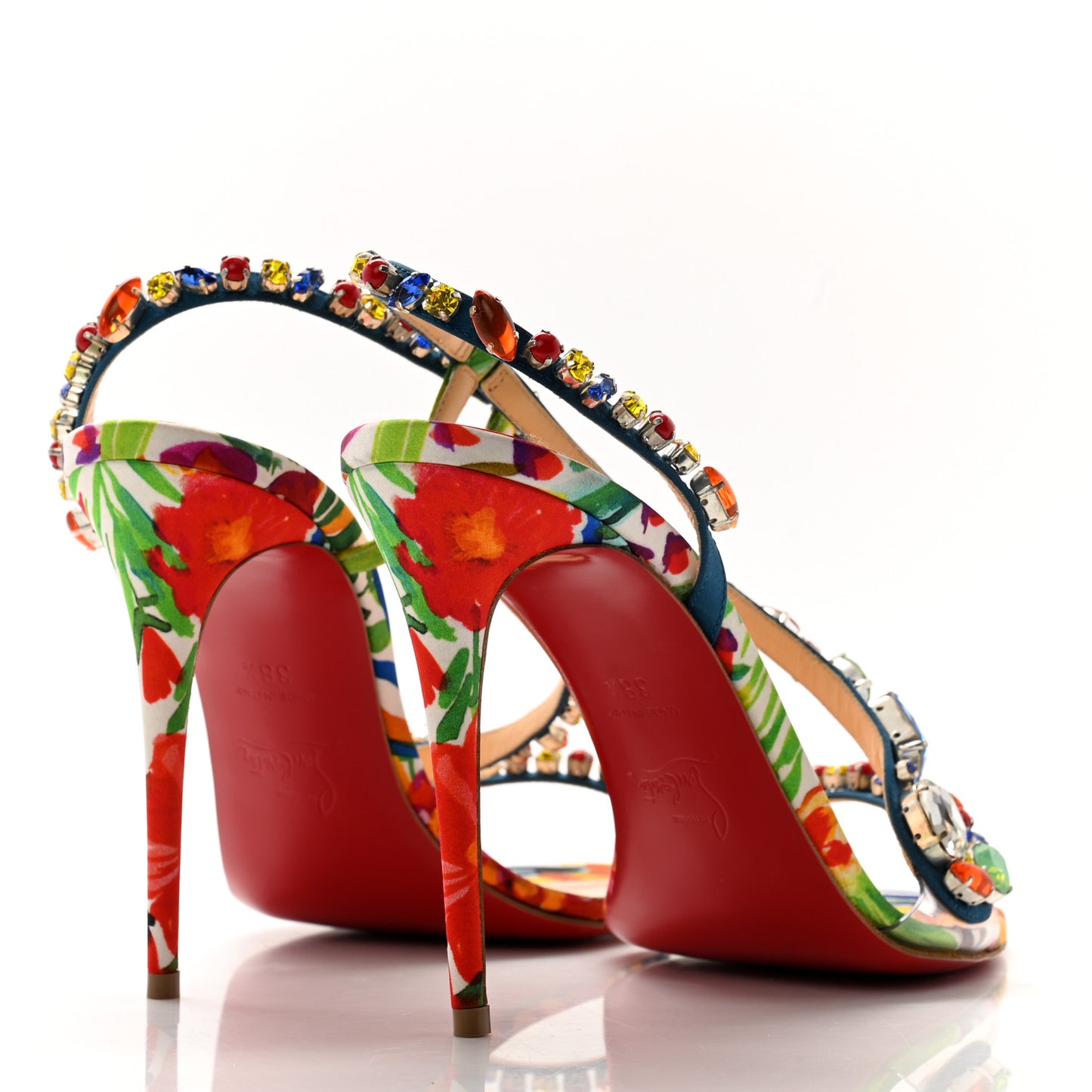 Crepe Satin Rosapetra 100 Sandals 38.5 Ludwig Multi
