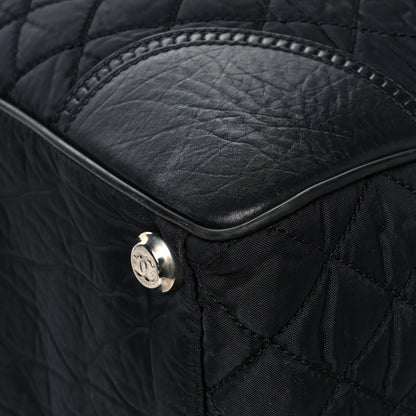 Chanel Nylon Quilted Calfskin Large CC Tote Bag Black 8 of 14