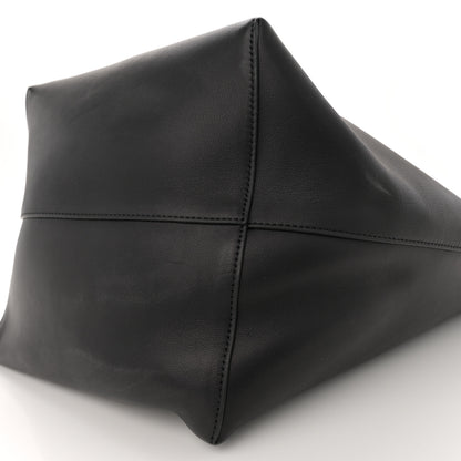 The Row Polished Saddle Calfskin Large N/S Park Tote Black 10 of 12