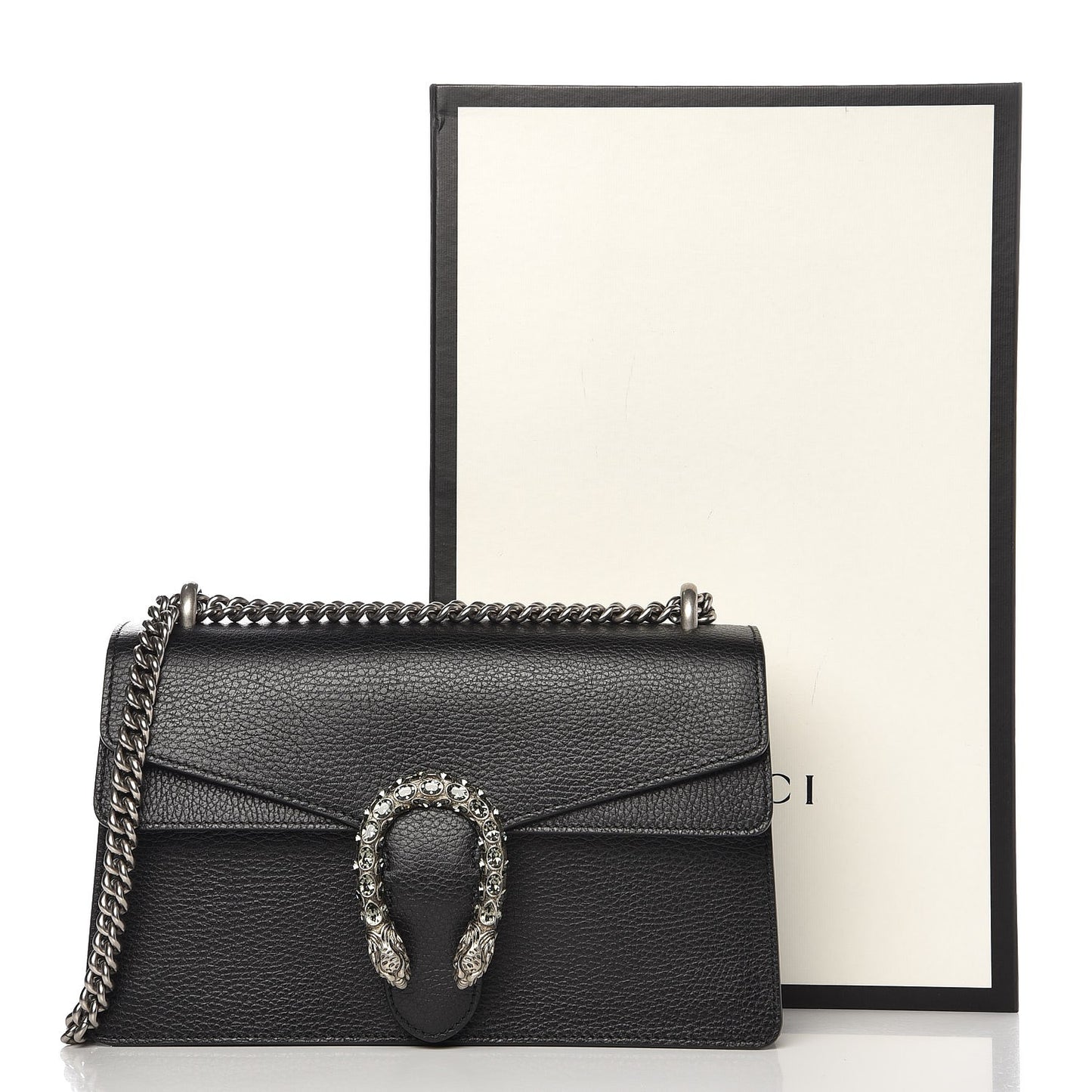 Pebbled Calfskin Small Dionysus Shoulder Bag Black