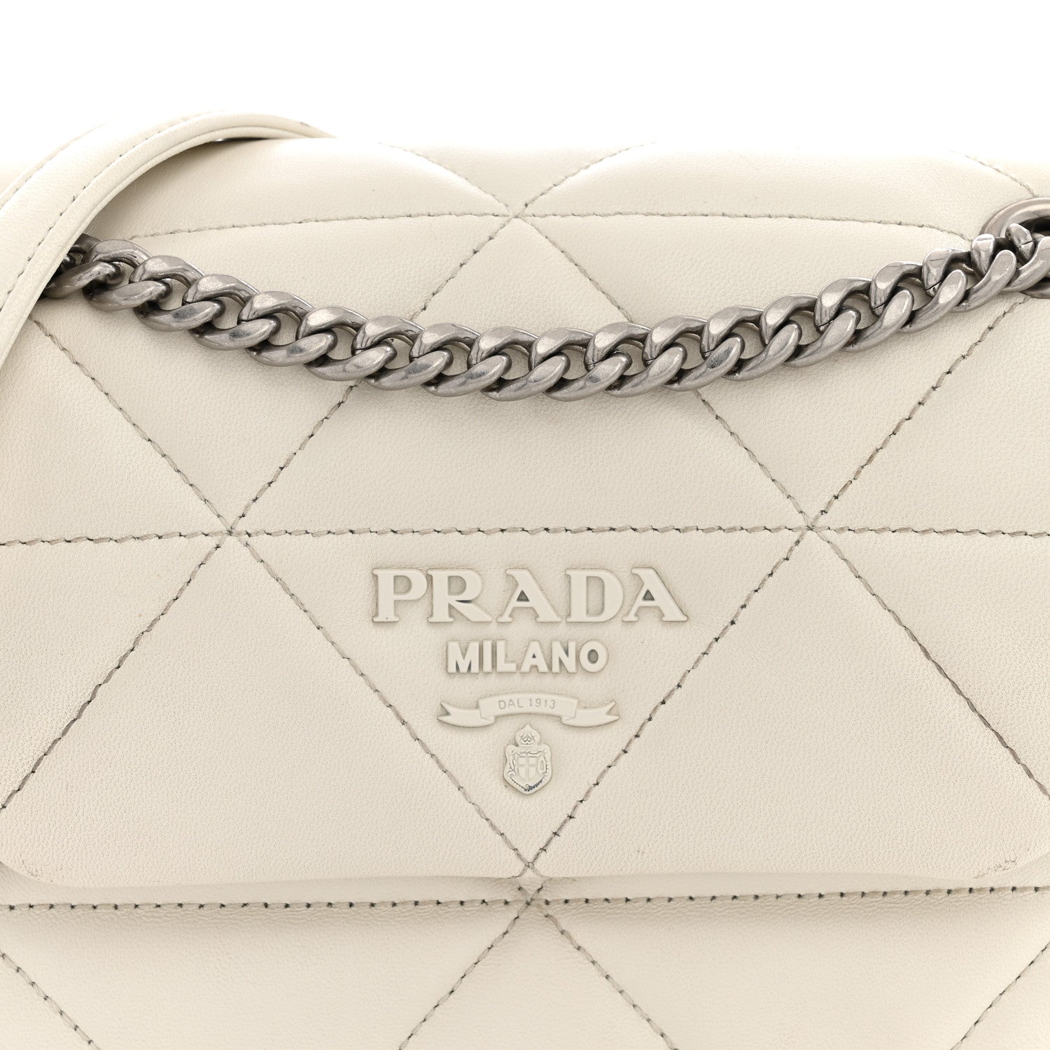 Prada Nappa Triangle Stitched Small Spectrum Bag White 6 of 15