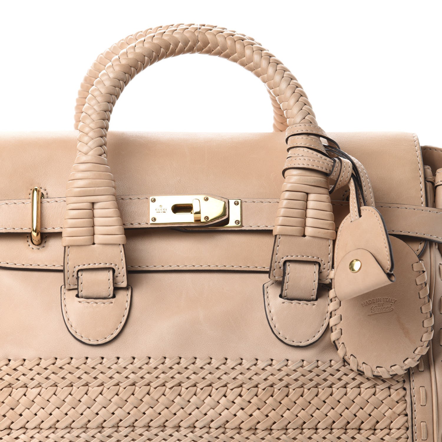 Gucci Calfskin Handmade Medium Top Handle Bag Taupe 14 of 14