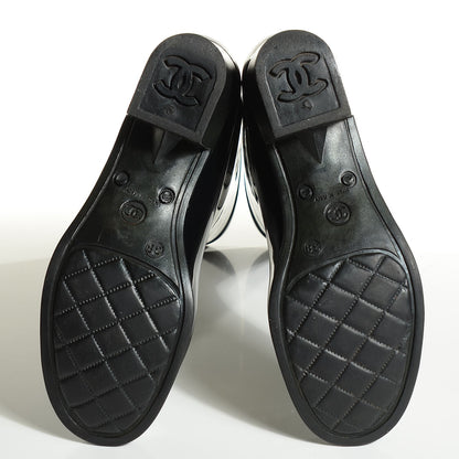 Chanel Rubber Glitter Camellia Rain Boots 38 Black 5 of 6