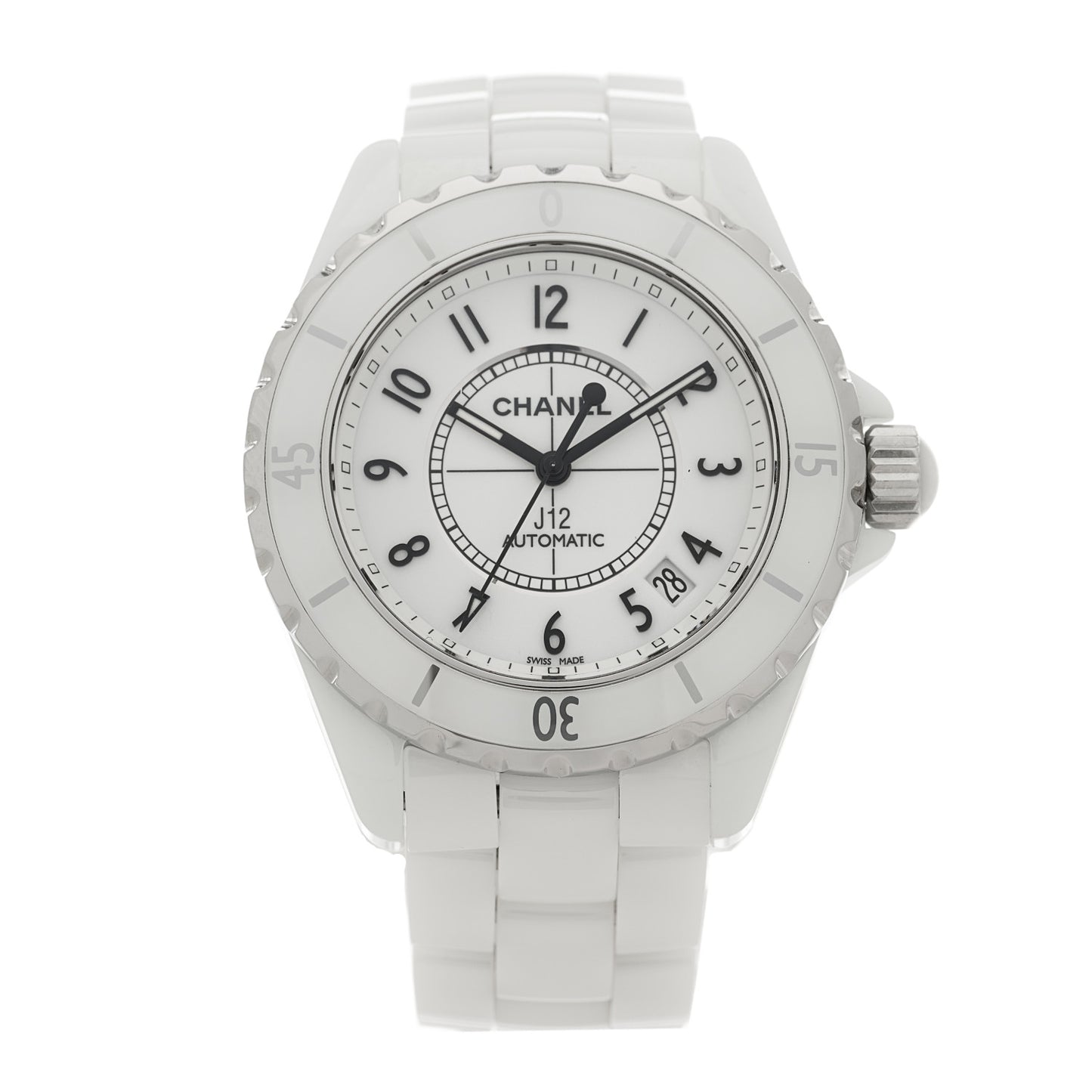 Stainless Steel Ceramic 38mm J12 Automatic Watch White