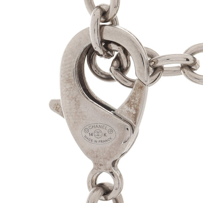 Chanel Resin CC Oversized Padlock Chain Necklace Silver Pearly White 5 of 5
