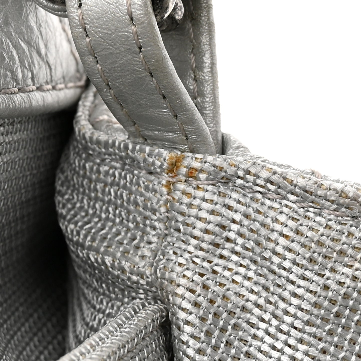 Metallic Calfskin Quilted XXL Travel Flap Bag Silver