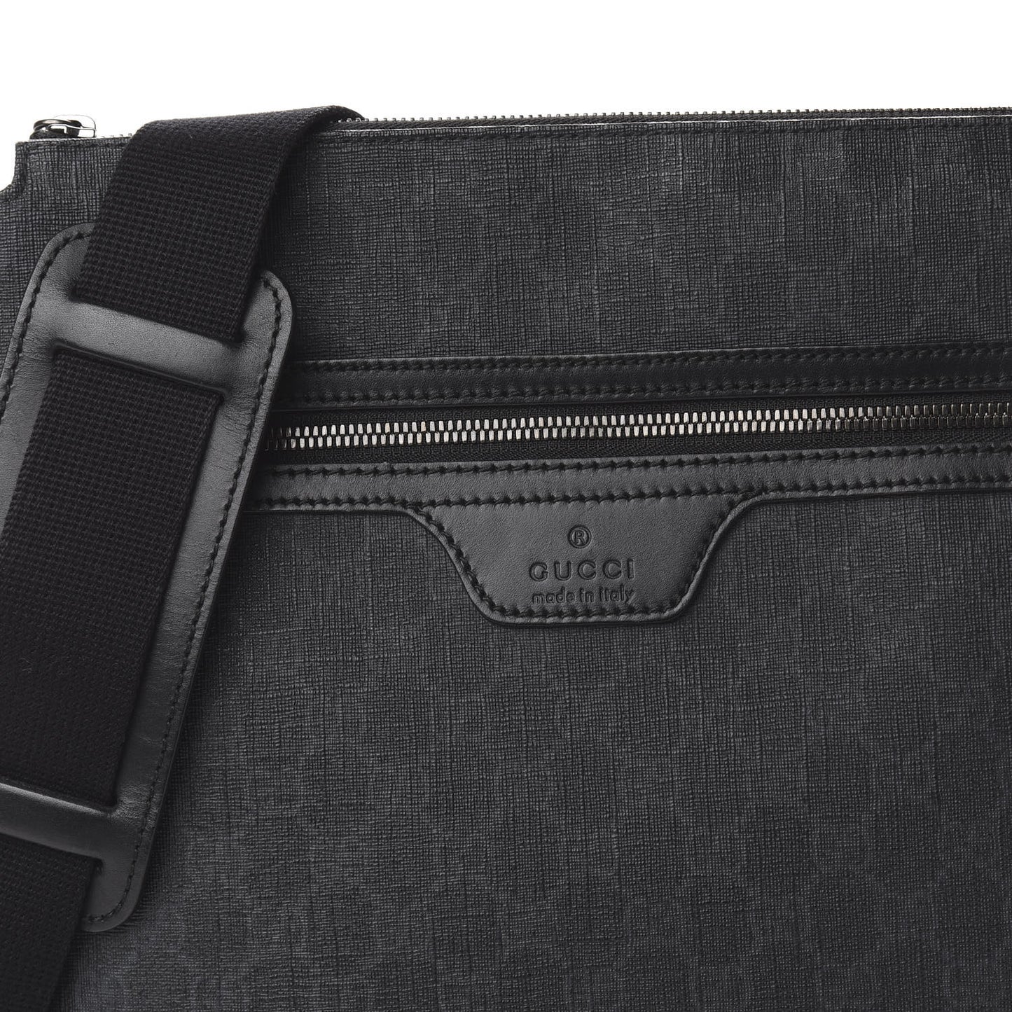 GG Supreme Monogram Crossbody Messenger Bag Black Grey
