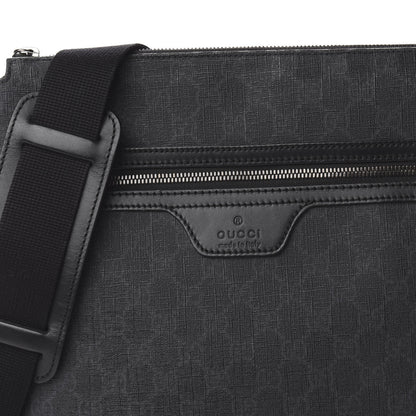 Gucci GG Supreme Monogram Crossbody Messenger Bag Black Grey 8 of 10