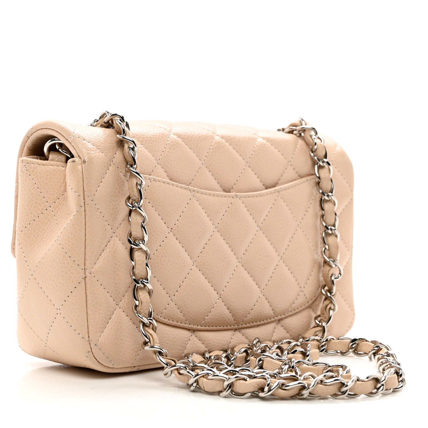 Chanel Caviar Quilted Mini Rectangular Flap Light Beige 3 of 12