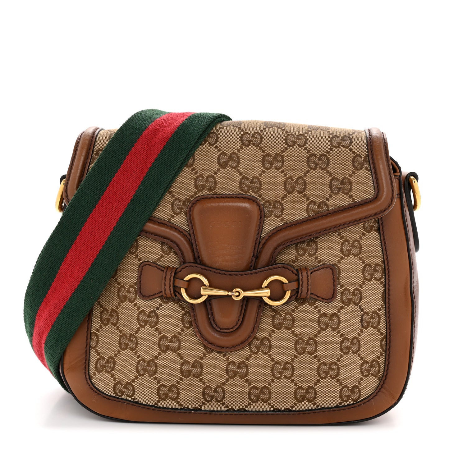 Monogram Medium Lady Web Shoulder Bag Beige Cuir