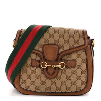 Gucci Monogram Medium Lady Web Shoulder Bag Beige Cuir 1 of 14